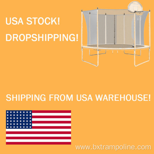 US delivery garden Trampoline 10ft with Basketball Hoop